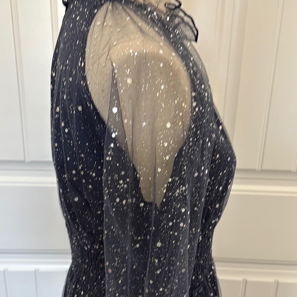 SHEIN Navy Blue Sparkle Long Sleeve Dress - Picture 5 of 15